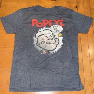 Mens vintage short sleeve shirt with popeye logo